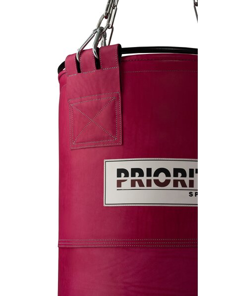 Боксёрский мешок из натуральной кожи 150см/40см/68-70кг (розовый)